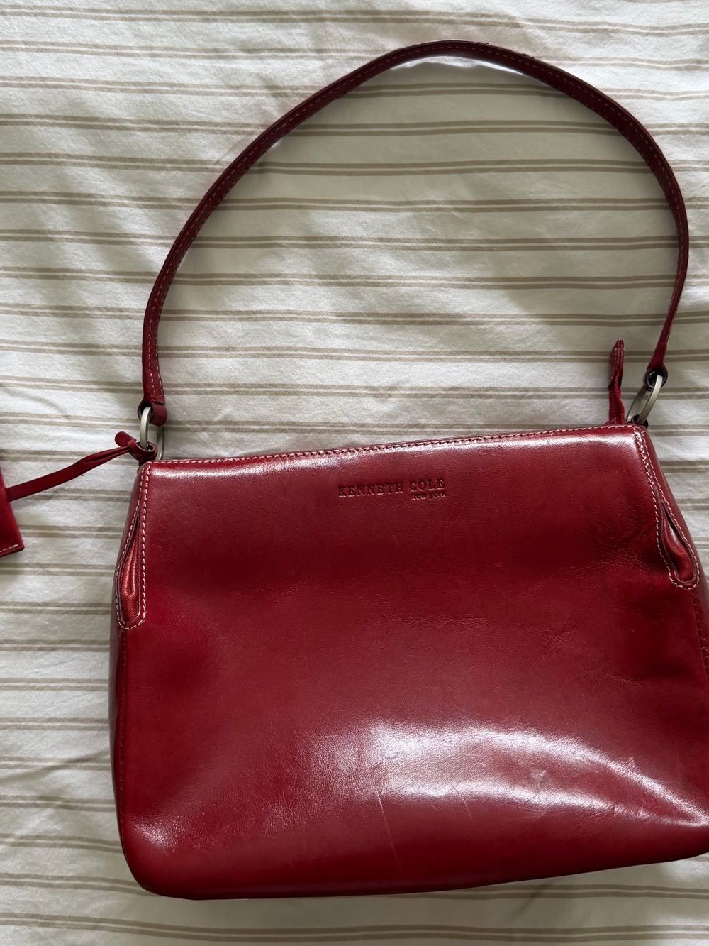 Vintage Kenneth Cole Red Leather Shoulder Bag